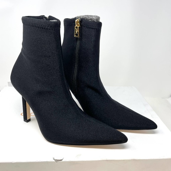 Good American Neoprene Pointed Toe Ankle Booties In Black Size 7.5 New - Picture 2 of 12